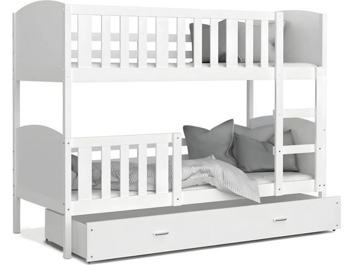 Kinder Stapelbed 200x90 Wit | Hout | OP=OP!, Kinderen en Baby's, Kinderkamer | Bedden, 85 tot 100 cm, 180 cm of meer, Matras, Nieuw
