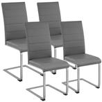 Sledestoelen, kunstleer - grijs, Set van 4, Huis en Inrichting, Stoelen, Verzenden, Nieuw