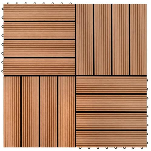 vidaXL 22 st Terrastegels 30x30 cm 2 m² HKC bruin, Doe-het-zelf en Verbouw, Vloerdelen en Plavuizen, Nieuw, Verzenden