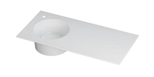 Wastafel UFO porselein rond links met 1 kraangat links 100, Doe-het-zelf en Verbouw, Sanitair, Overige typen, Nieuw, Ophalen of Verzenden