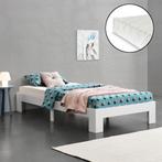 Houten bed Raisio grenen met matras 120x200 cm wit, Nieuw, Verzenden