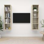 vidaXL Tv-wandmeubelen 2 st spaanplaat sonoma eikenkleurig, Minder dan 50 cm, Verzenden, Nieuw, Minder dan 100 cm