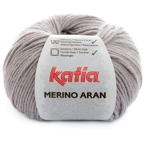 Katia Merino Aran - 12 lichtgrijs - Merinogaren, Hobby en Vrije tijd, Breien en Haken, Ophalen of Verzenden