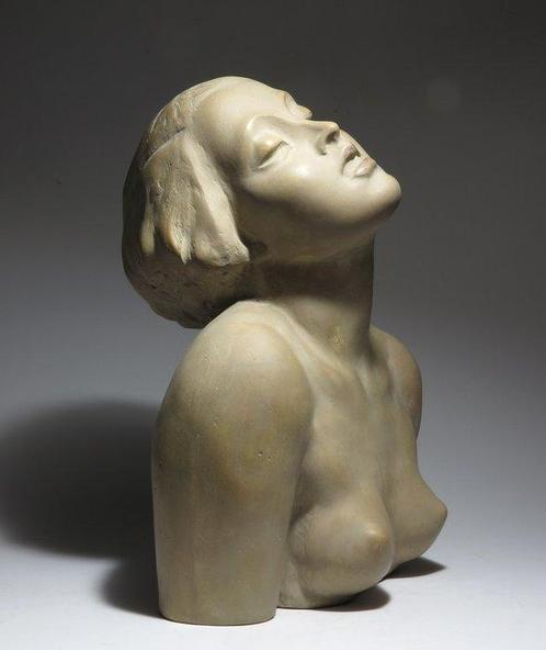 Lajos Geörcs - sculptuur, Art Deco Large Bust (25cm) - 25 cm, Antiek en Kunst, Antiek | Glas en Kristal