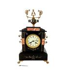 Pendule - Marmer, Zinklegering, Glas - 1850-1900, Antiek en Kunst, Antiek | Klokken