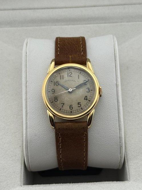 Hamilton - Art Deco - Secometer - 10k Gold Filled - - Zonder, Sieraden, Tassen en Uiterlijk, Horloges | Heren
