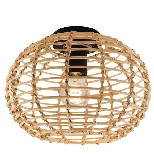 Rotan plafondlamp bruin, Roza, Huis en Inrichting, Lampen | Plafondlampen, Nieuw, Metaal, Ophalen of Verzenden
