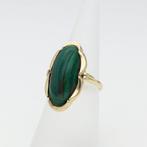 Ring - 14 karaat Geel goud - Malachiet, Sieraden, Tassen en Uiterlijk, Ringen, Nieuw