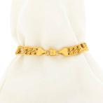 Gouden Figaro schakel armband | 17 cm (platte schakel), Ophalen of Verzenden, Gebruikt, Overige kleuren, Goud