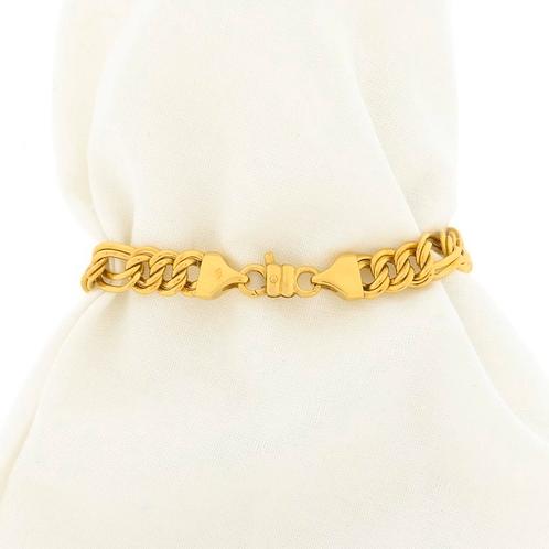 Gouden Figaro schakel armband | 17 cm (platte schakel), Sieraden, Tassen en Uiterlijk, Armbanden, Overige kleuren, Gebruikt, Goud