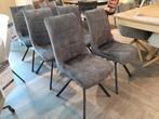 Mischa eetstoelen (set van 6) - antraciet **SHOWROOMMODEL**, Nieuw, Stof