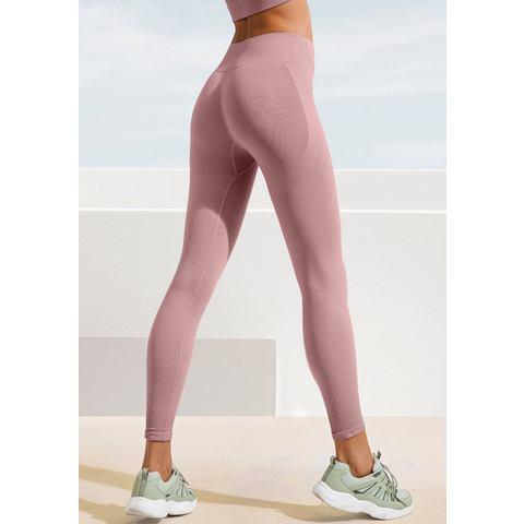 Lascana Naadloze legging Po Push Up met ribstructuur en, Kleding | Dames, Sportkleding, Nieuw, Verzenden