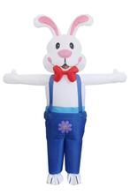 KIMU® Opblaas Kostuum Konijn Wit Blauw Opblaasbaar Pak Konij, Kleding | Heren, Carnavalskleding en Feestkleding, Carnaval, Nieuw