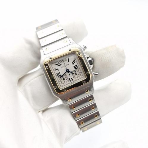 Cartier Santos Chronoflex 2425 uit 2005, Sieraden, Tassen en Uiterlijk, Horloges | Dames, Polshorloge, Gebruikt, Verzenden