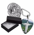 Aluminium plectrum ketting met de afbeelding van Christus, Nieuw, Ophalen of Verzenden