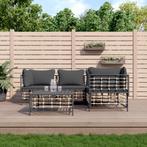 vidaXL 5-delige Loungeset met kussens poly rattan, Verzenden, Nieuw, Rotan, Loungeset