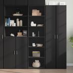 vidaXL buffetkast 50x41x185 cm bewerkt hout zwart, Huis en Inrichting, Minder dan 50 cm, Verzenden, Nieuw, Minder dan 100 cm