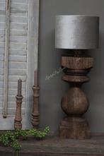 Houten baluster kandelaar dinerkaars naturel 25 cm, Huis en Inrichting, Woonaccessoires | Kandelaars en Kaarsen, Ophalen of Verzenden