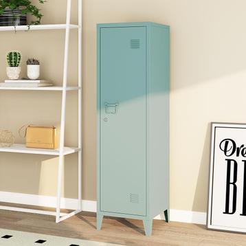 Lockerkast Kurikka metaal 137x38x38 cm grijsblauw [en.casa] beschikbaar voor biedingen