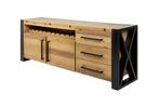 Massief houten dressoir THOR 195cm vintage bruin grenen, Huis en Inrichting, Kasten | Dressoirs, Ophalen of Verzenden, Nieuw