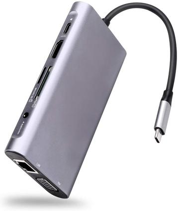 DrPhone MD3 - USB-C Hub - 10 in 1 Dock - Complete Uitbreidin