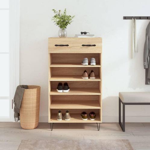 vidaXL Schoenenkast 60x35x105 cm bewerkt hout sonoma, Huis en Inrichting, Kasten | Overige, Nieuw, Verzenden