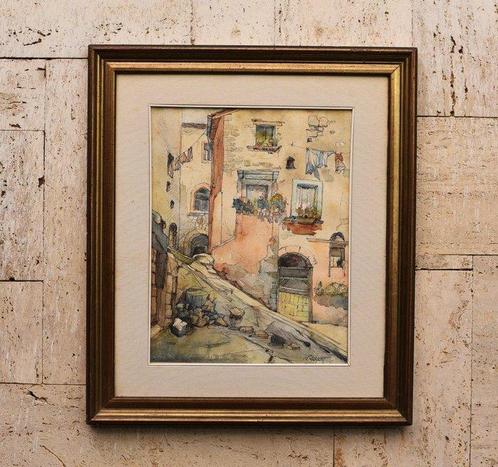 Riccardo Ruberti (1893-1970) - Scena di paese - NO RESERVE, Antiek en Kunst, Kunst | Schilderijen | Klassiek