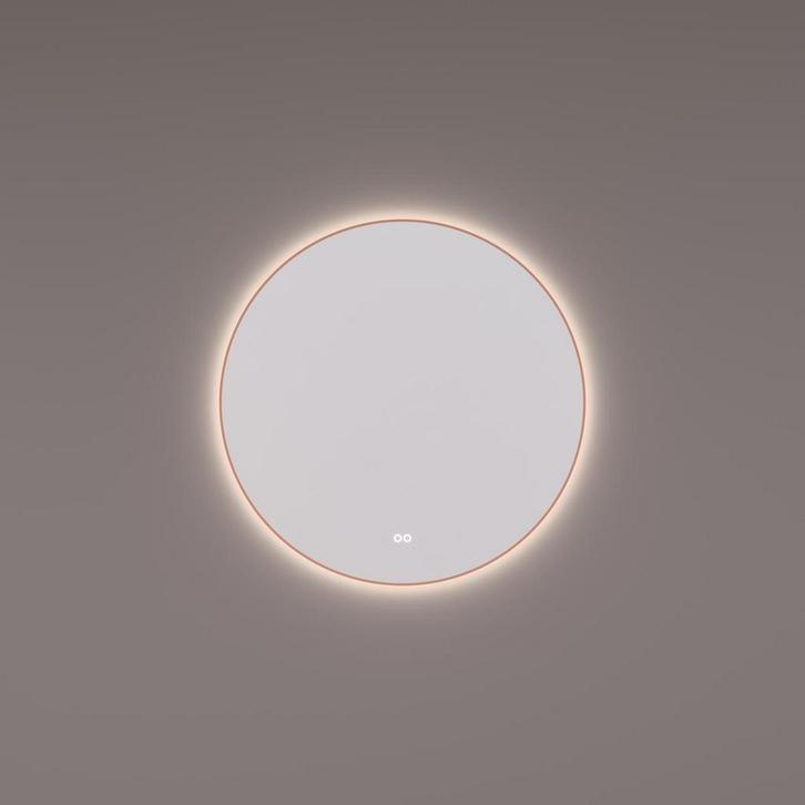 HIPP Design spiegel Rond Koper PVD met Indirecte LED, Huis en Inrichting, Woonaccessoires | Spiegels, Ophalen of Verzenden