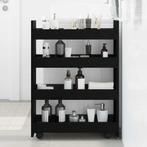 vidaXL Smalle Opbergtrolley Zwart Eiken 60 x 20 x 82 cm, Huis en Inrichting, Keuken | Keukenbenodigdheden, Verzenden, Nieuw