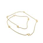 Gouden lange ketting met bolletjes | 84 cm, Sieraden, Tassen en Uiterlijk, Kettingen, Goud, Gebruikt, Ophalen of Verzenden, Overige kleuren