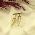 Gouden broche met breidoppen, Sieraden, Tassen en Uiterlijk, Broches, Ophalen of Verzenden, Gebruikt, Overige kleuren, Goud