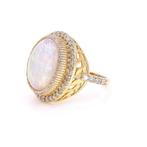Statement ring - 14 karaat Geel goud - 5.48ct. tw. Opaal -