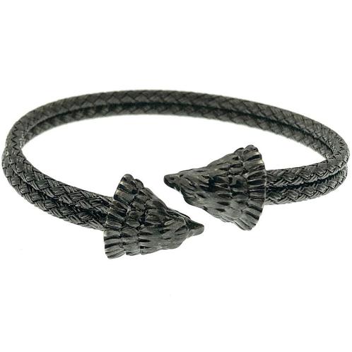 Zilveren bewerkte klemarmband met adelaarskop | Ø 58,5 cm, Sieraden, Tassen en Uiterlijk, Armbanden, Overige kleuren, Gebruikt