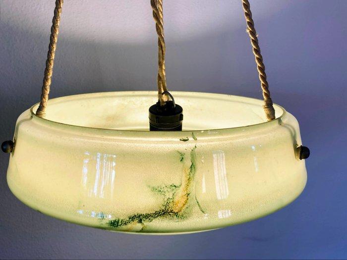 Meissen - Lamp - Glas - Gemarmerde Hanglamp, Antiek en Kunst, Curiosa en Brocante