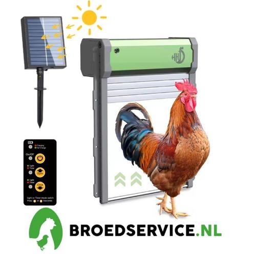 Premium Automatische Kippendeur met rolluik - zonnepaneel, Dieren en Toebehoren, Pluimvee | Toebehoren, Kippenhok of Kippenren