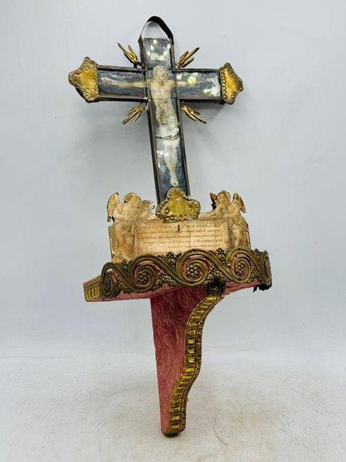 Antiek Altaar - Hout, Messing - 1750-1800 - 49 cm, Antiek en Kunst, Kunst | Niet-Westerse kunst