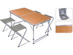 Relaxwonen | Campingtafel met 4 stoelen | 120 x 60 x 40cm, Verzenden, Nieuw