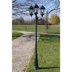 vidaXL Tuinlantaarn Brighton 3-arms 230 cm donkergroen/zwart, Tuin en Terras, Buitenverlichting, Verzenden, Nieuw, Aluminium, Staande lamp