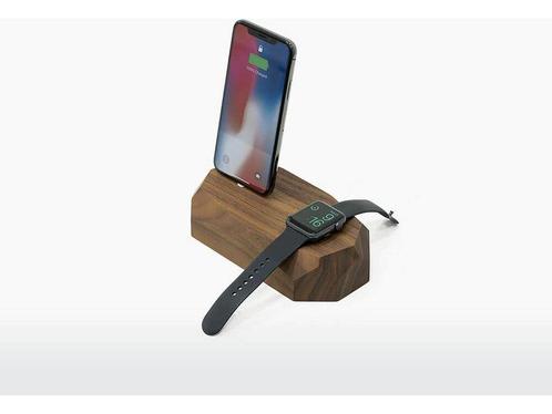 Oakywood Combi Dock - Massief Walnoot Hout - compatible met, Telecommunicatie, Mobiele telefoons | Apple iPhone, Nieuw, Verzenden