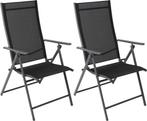 2dekans | Albatros Aruba Tuinstoelen Set van 2 - Opvouwbare, Huis en Inrichting, Ophalen of Verzenden, Zo goed als nieuw, Zwart