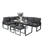 Aluminium Tuinmeubels | L-Vormig Hoekbank Eettafel Krukken, Tuin en Terras, Tuinsets en Loungesets, Verzenden, Nieuw