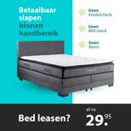 Boxspring leasen vanaf €29,95 p/m, Huis en Inrichting, Verzenden, Grijs, Overige maten, Modern