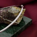 18 Krt. Witgouden omega schakel collier | 40 cm, Sieraden, Tassen en Uiterlijk, Kettingen, Ophalen of Verzenden, Gebruikt, Overige kleuren