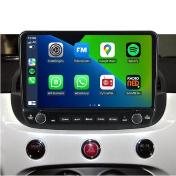 Fiat 500 Android Autoradio zwart | Elegant design | CarPlay beschikbaar voor biedingen