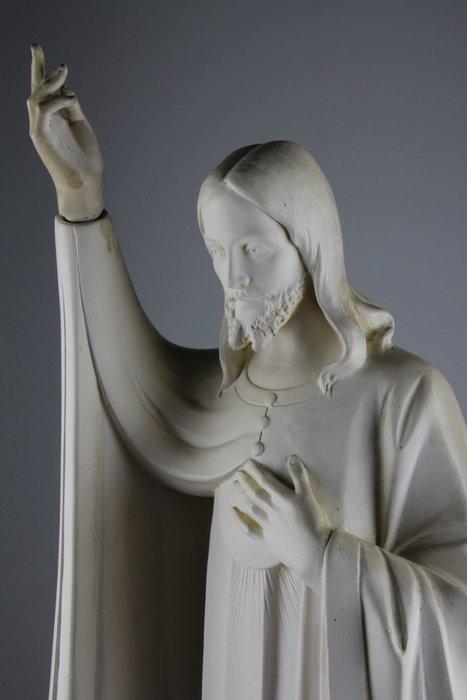 J. Domisse - Beeld, Art-Deco - Jezus met Heilig Hart - 68 cm, Antiek en Kunst, Antiek | Boeken en Bijbels