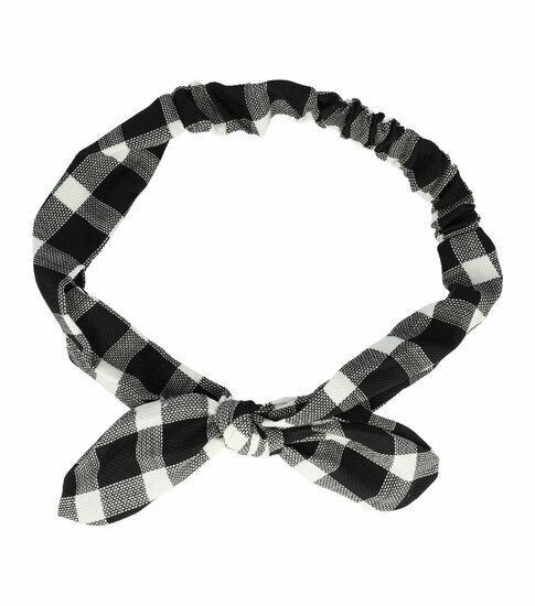 Haarband Strik Ruit Patroon Wit Zwart, Sieraden, Tassen en Uiterlijk, Uiterlijk | Haarverzorging