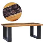 vidaXL Salontafel 100x50x40 cm massief teakhout en polyresin, 100 tot 150 cm, Verzenden, Nieuw, 50 tot 100 cm