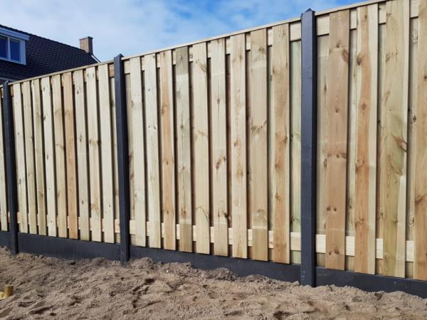 Veiling - Tuinschutting met betonpalen 14,4m, Tuin en Terras, Schuttingen