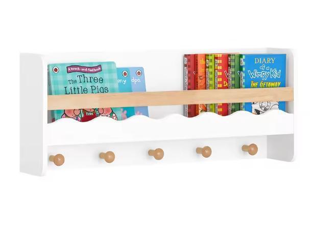 Kinder wandgarderobe met boekenplank en haken, Kinderen en Baby's, Kinderkamer | Overige Meubels, Nieuw, Verzenden