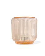 HEMA Theelichthouder M glas ribbel oranje, Hobby en Vrije tijd, Theezakjes, Verzenden